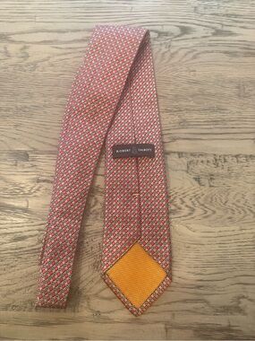 Robert Talbott Red and Gold Geometric Silk Tie